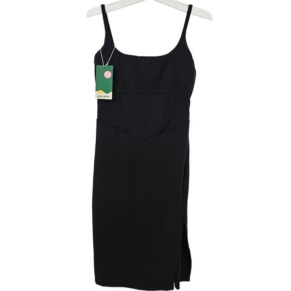 Halara Womans size XS Spaghetti Strap Square Neck Corset Bodycon Mini Dress NEW - Picture 1 of 7